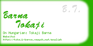 barna tokaji business card